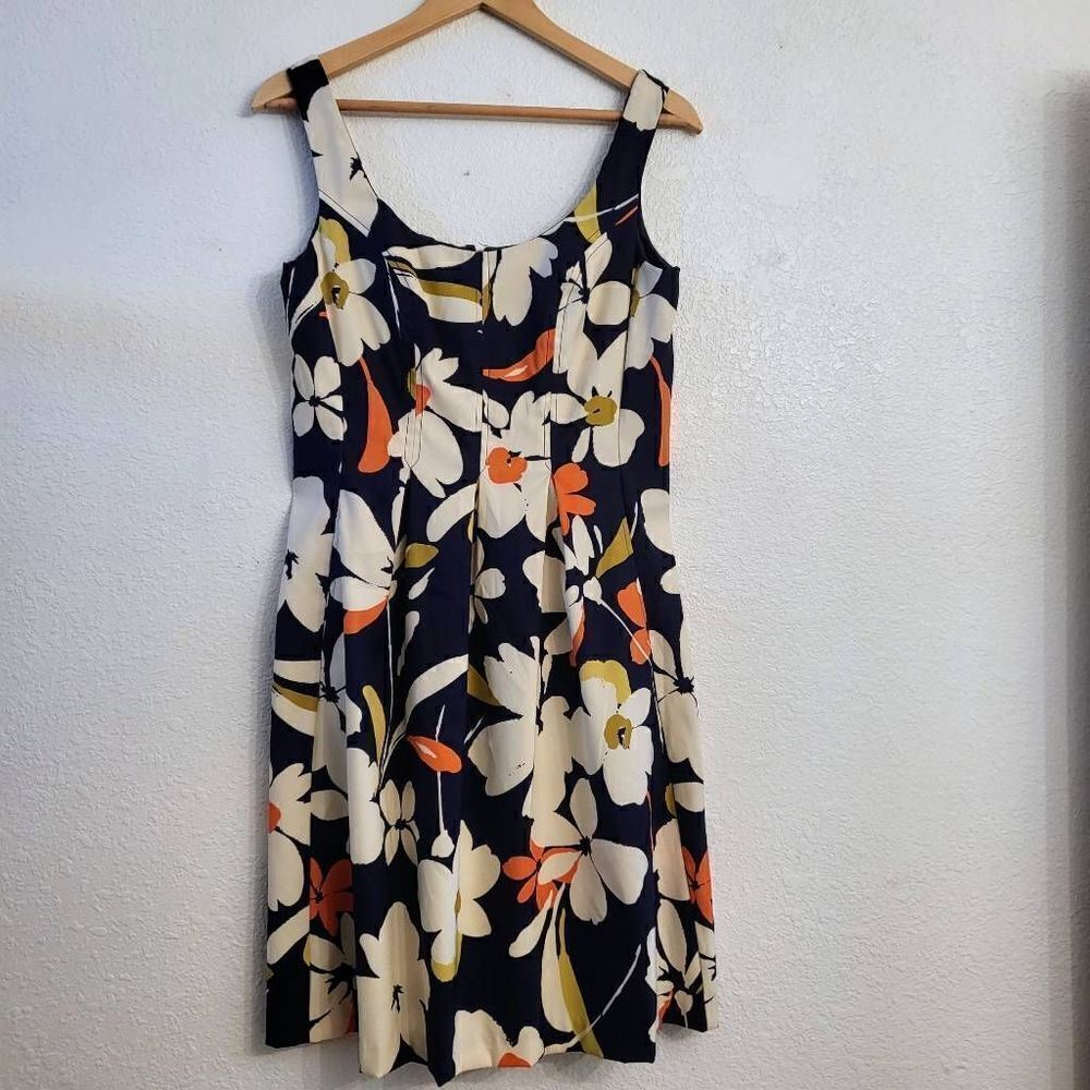 NWOT Nine & Co Tropical Floral Fit & Flare Flattering A-line Dress w/ Pockets: 8